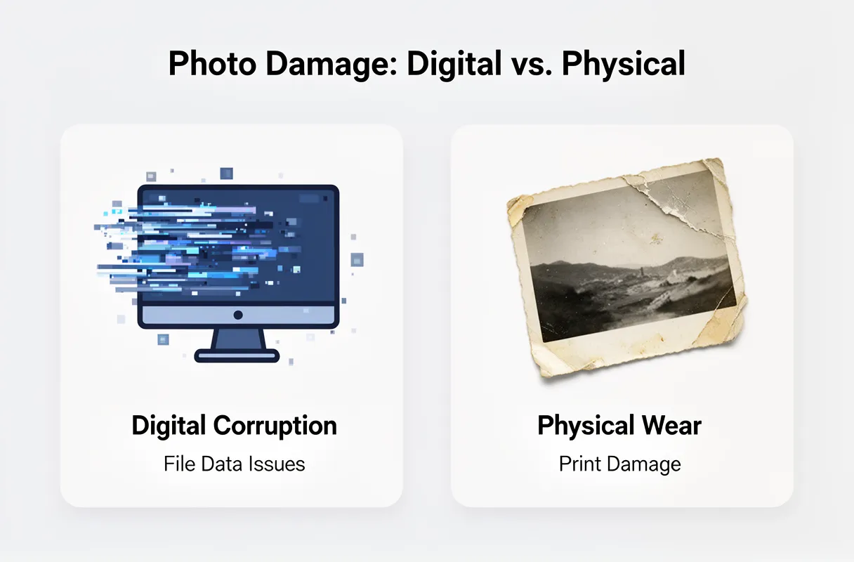 Diagnosing Your Damaged Photos: Digital Corruption or Physical Wear?