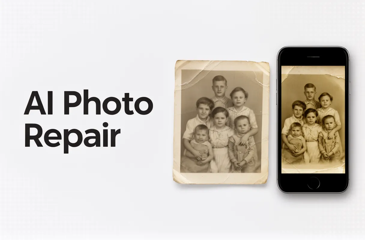 How to Restore a Ripped, Folded, or Torn Family Portrait with AI