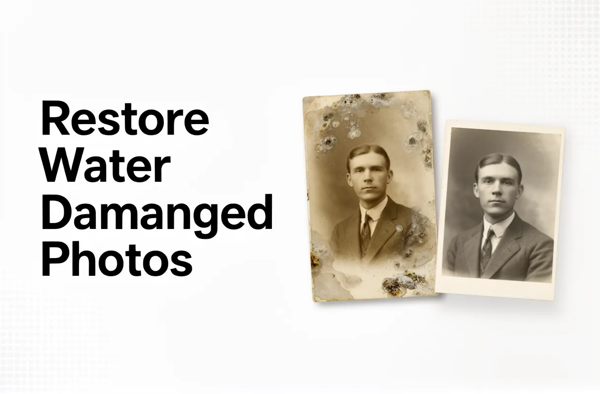 Water Damaged Photo Restoration: How to Fix Stains & Mold with AI