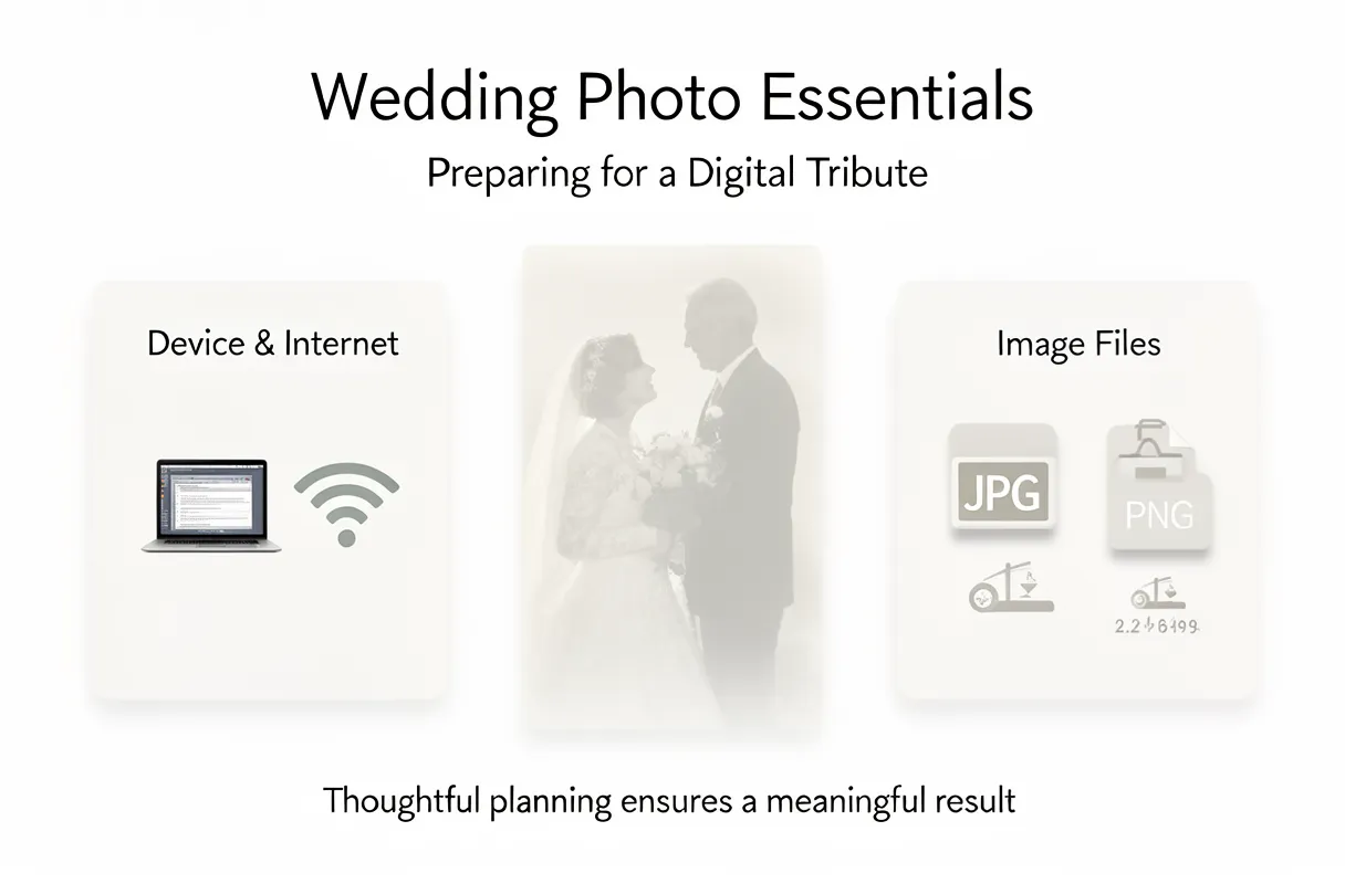 Prerequisites for Adding Your Deceased Father to a Wedding Photo Online